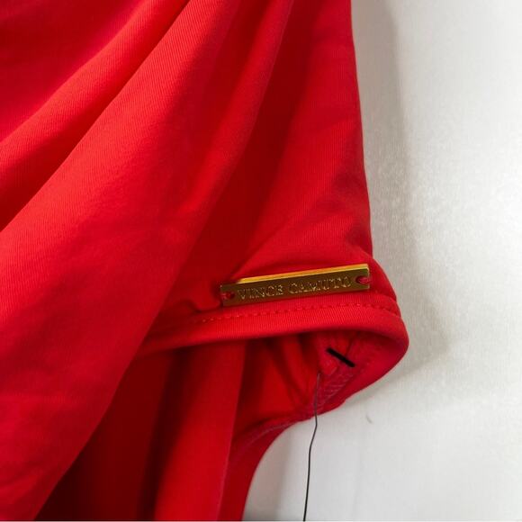 Vince Camuto Shirred Surplice One Piece swimsuit watermelon - 8 - Picture 7 of 14